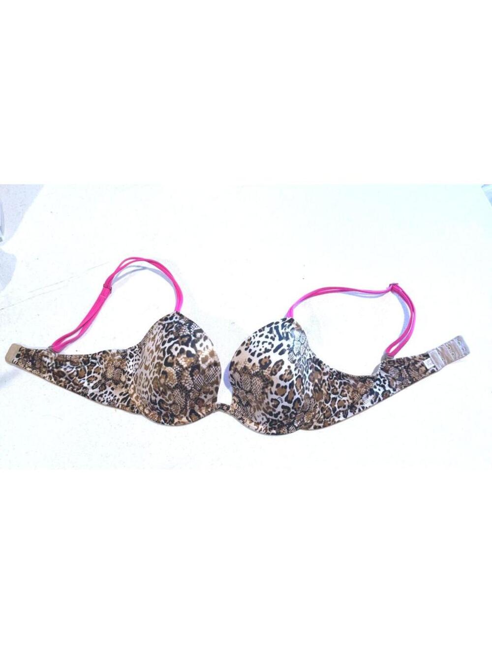 PINK Victoria's Secret Heartbreaker Plunge Cheetah Print 34C